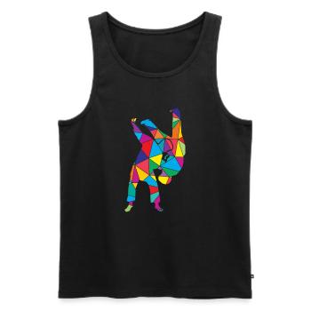 Low Poly Martial Arts Polygon Judo - Men's Premium Organic Tank Top - black - Front - AI Model Male 178 light (178cm)