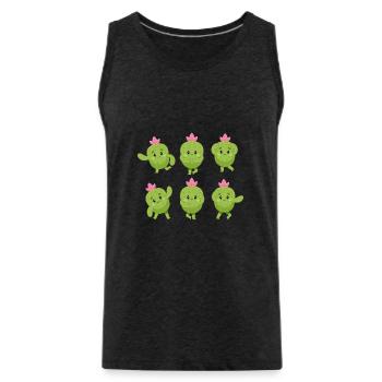 Cactus Yoga - Débardeur bio Premium Homme - charbon - Devant - Alexander (188cm)