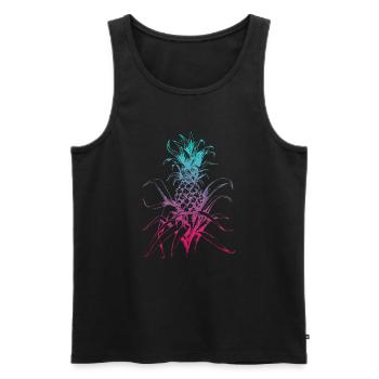 Vaporwave Ananas Hawaiian Summer Tropical Fruit - Débardeur bio Premium Homme - noir - Devant - AI Model Male 178 light (178cm)