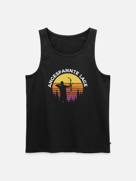 Bogenschießen Bogenschütze Angespannte Lage - Männer Premium Bio Tank Top - Schwarz