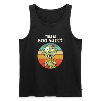 This Is Boo Sheet Zombie Trick Or Treat Halloween - Männer Premium Bio Tank Top - Schwarz - Vorne - Michal (187cm)