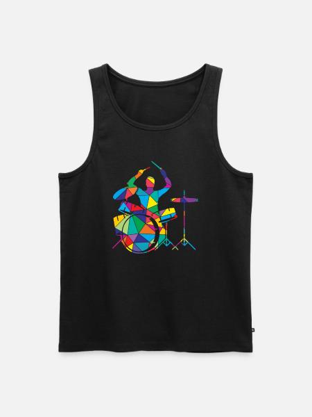 Drums Polygon Drummer - Men's Premium Organic Tank Top - black