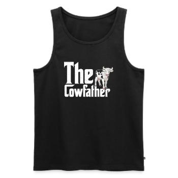 Le Cowfather Farmer Farming Farm Animal Cow - Débardeur bio Premium Homme - noir - Devant - Michal (187cm)