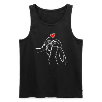 Pinguin Liebe Pinguin High Five - Männer Premium Bio Tank Top - Schwarz - Vorne - Michal (187cm)