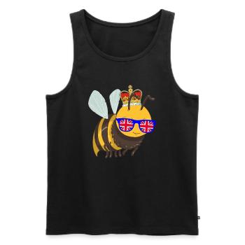 Biene Königin Queen Elizabeth II Sonnenbrillen - Männer Premium Bio Tank Top - Schwarz - Vorne - AI Model Male 178 light (178cm)