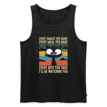 Every Smack Every Meal Every Bite I'll Be Watching - Men's Premium Organic Tank Top - black - Front - AI Model Male 178 light (178cm)