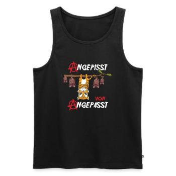Angepisst von Angepasst Be Different Löwe Anarchie - Männer Premium Bio Tank Top - Schwarz - Vorne - AI Model Male 178 light (178cm)