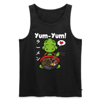 Anime Japonais Tortue Ramen Nouilles Kawaii - Débardeur bio Premium Homme - noir - Devant - Michal (187cm)