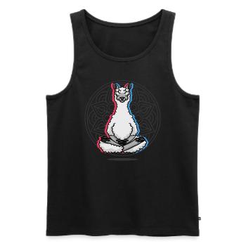 Namaste Llama Mandala Lotus Méditation Lama - Débardeur bio Premium Homme - noir - Devant - Michal (187cm)