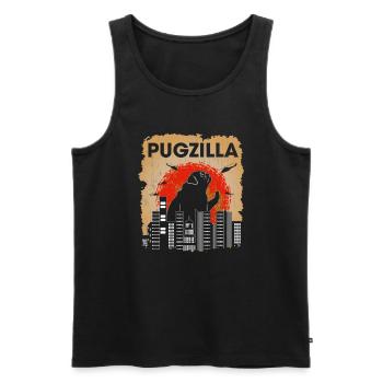 Pugzilla Cute Dog Pug - Männer Premium Bio Tank Top - Schwarz - Vorne - AI Model Male 178 light (178cm)