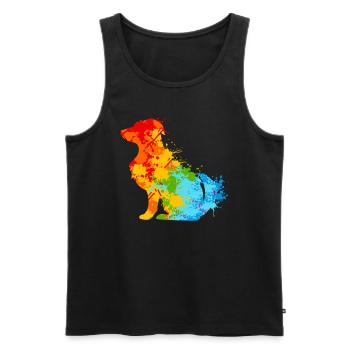 Hund Splash Art Hunde Tierliebhaber - Männer Premium Bio Tank Top - Schwarz - Vorne - Michal (187cm)
