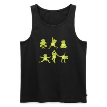 Yoga Frog - Débardeur bio Premium Homme - noir - Devant - AI Model Male 178 light (178cm)