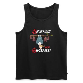 Angepisst von Angepasst Be Different Aasgeier - Männer Premium Bio Tank Top - Schwarz - Vorne - AI Model Male 178 light (178cm)