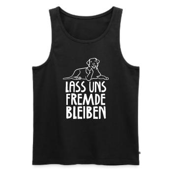 Lass uns Fremde bleiben - Männer Premium Bio Tank Top - Schwarz - Vorne - Michal (187cm)