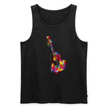 Splash Guitar Musical Musician Guitarist - Männer Premium Bio Tank Top - Schwarz - Vorne - Michal (187cm)