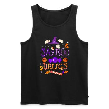 Say Boo To Drugs Red Ribbon Halloween - Männer Premium Bio Tank Top - Schwarz - Vorne - Michal (187cm)