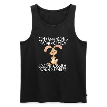 Kann nichts dafür wie mein Gesicht aussieht - Männer Premium Bio Tank Top - Schwarz - Vorne - Michal (187cm)