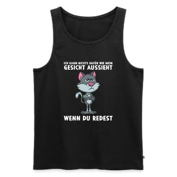 Kann nichts dafür wie mein Gesicht aussieht - Männer Premium Bio Tank Top - Schwarz - Vorne - Michal (187cm)