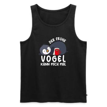 Der Frühe Vogel kann mich mal Pinguin - Männer Premium Bio Tank Top - Schwarz - Vorne - AI Model Male 178 light (178cm)