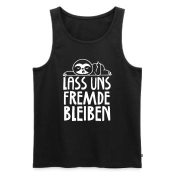 Lass uns Fremde bleiben - Männer Premium Bio Tank Top - Schwarz - Vorne - Michal (187cm)
