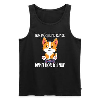 Nur Noch Eine Runde Zocken Gamer Hund - Männer Premium Bio Tank Top - Schwarz - Vorne - Michal (187cm)