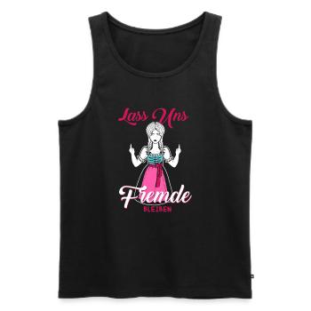 Lass Uns Fremde Bleiben - Männer Premium Bio Tank Top - Schwarz - Vorne - Michal (187cm)