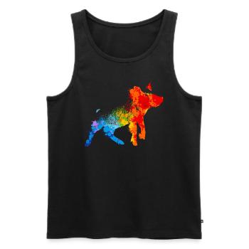 Pig Splash Art Animal Lover - Men's Premium Organic Tank Top - black - Front - AI Model Male 178 light (178cm)