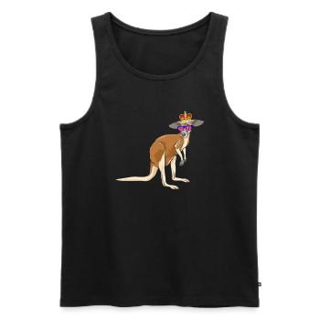 Känguru Queen Elizabeth II Britische Krone - Männer Premium Bio Tank Top - Schwarz - Vorne - AI Model Male 178 light (178cm)