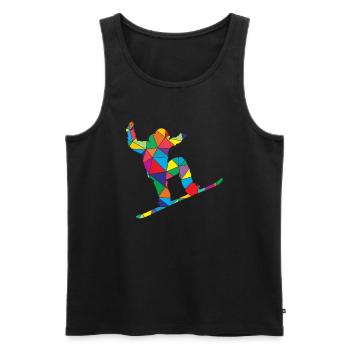 Low Poly Snowboard Polygon Snowboarding - Men's Premium Organic Tank Top - black - Front - Michal (187cm)