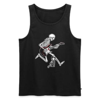 Skeleton Guitar Cat Halloween - Men's Premium Organic Tank Top - black - Front - AI Model Male 178 light (178cm)