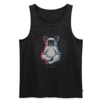 Yoga Carlin Chien Chiens Yoga - Débardeur bio Premium Homme - noir - Devant - Michal (187cm)