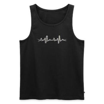 Heartbeat Audio Cable AUX Jack Cable - Men's Premium Organic Tank Top - black - Front - AI Model Male 178 light (178cm)