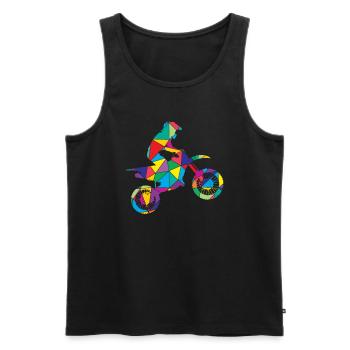 Motocross Polygon Dirt Bike - Men's Premium Organic Tank Top - black - Front - Michal (187cm)