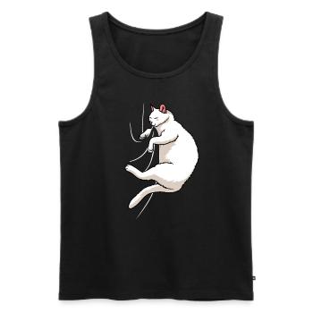 Biting Cat - Männer Premium Bio Tank Top - Schwarz - Vorne - Michal (187cm)