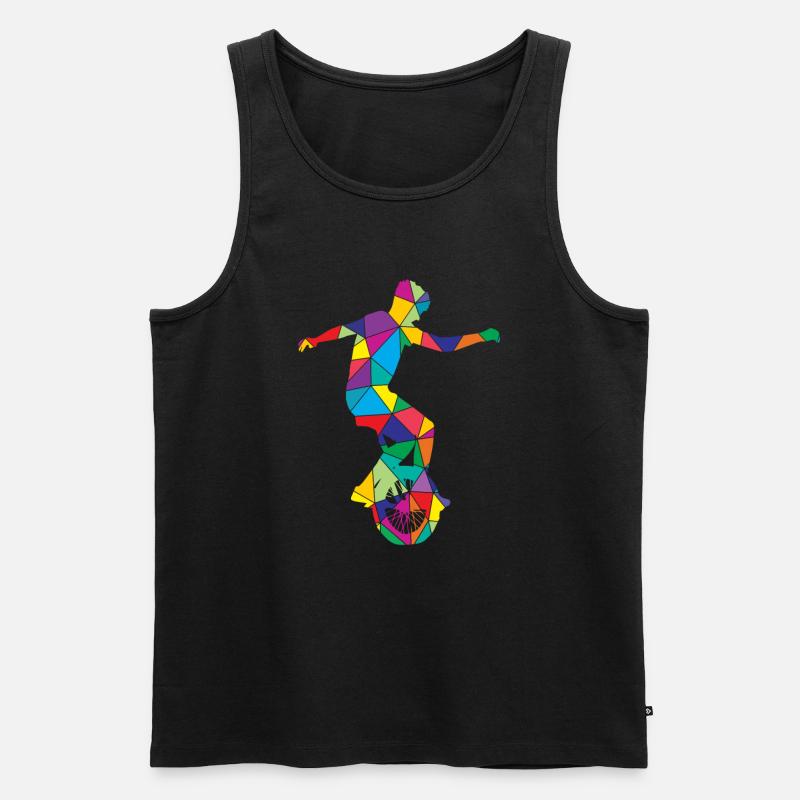 Einrad Polygon Einradfahrer - Männer Premium Bio Tank Top - Schwarz