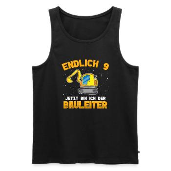 Bagger neun Jahre Baustelle 9. Geburtstag - Männer Premium Bio Tank Top - Schwarz - Vorne - Michal (187cm)