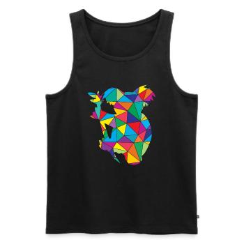 Low Poly Koala Geometrie Polygon Koala - Männer Premium Bio Tank Top - Schwarz - Vorne - AI Model Male 178 light (178cm)