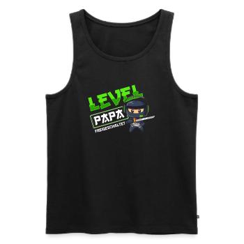 Niveau Papa Débloqué Ninja Gamer Papa - Débardeur bio Premium Homme - noir - Devant - Michal (187cm)