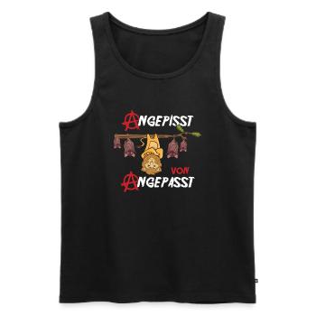 Angepisst von Angepasst Be Different Löwe Anarchie - Männer Premium Bio Tank Top - Schwarz - Vorne - AI Model Male 178 light (178cm)