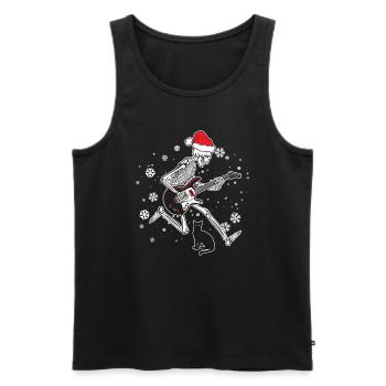 Skeleton Guitar Cat - Men's Premium Organic Tank Top - black - Front - AI Model Male 178 light (178cm)