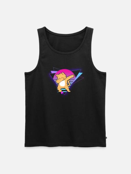 Vaporwave Cat - Men's Premium Organic Tank Top - black
