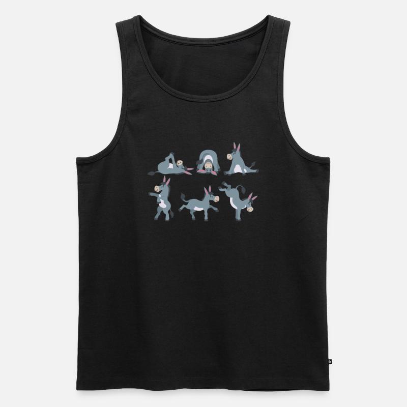 Yoga Esel - Männer Premium Bio Tank Top - Schwarz