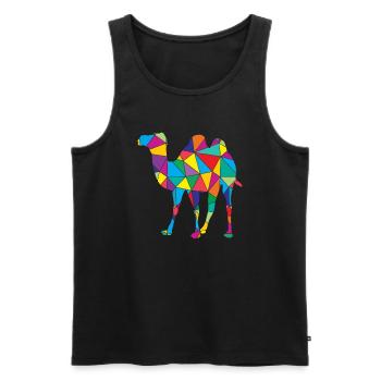 Kamel Polygon Wüste Kunst - Männer Premium Bio Tank Top - Schwarz - Vorne - Michal (187cm)