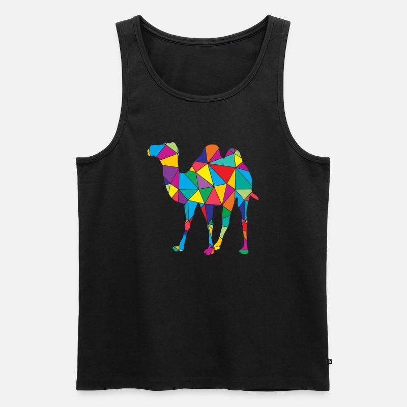 Kamel Polygon Wüste Kunst - Männer Premium Bio Tank Top - Schwarz