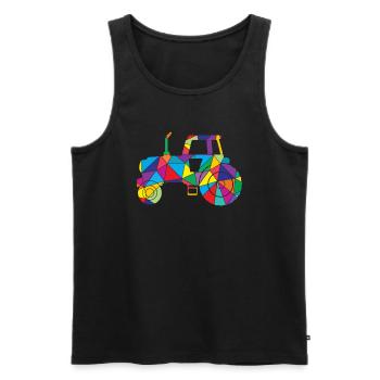 Low Poly Bauernhof Traktor Poly Bauernhof - Männer Premium Bio Tank Top - Schwarz - Vorne - AI Model Male 178 light (178cm)