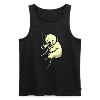 Mignon Polar Bear Cloth Mordant Suce Polar Bear - Débardeur bio Premium Homme - noir - Devant - AI Model Male 178 light (178cm)