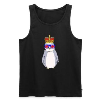 Pingouin porte la couronne Angleterre - Débardeur bio Premium Homme - noir - Devant - Michal (187cm)