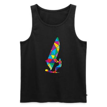 Low Poly Windsurfing Polygon Windsurfing - Men's Premium Organic Tank Top - black - Front - AI Model Male 178 light (178cm)