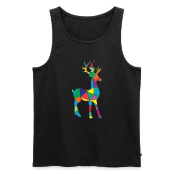 Deer Polygon Deer Wild Animal - Men's Premium Organic Tank Top - black - Front - AI Model Male 178 light (178cm)