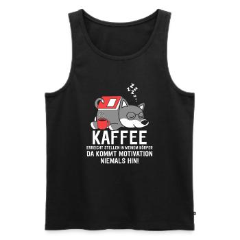 Kaffee erreicht Stellen Motivation Fauler Hund - Männer Premium Bio Tank Top - Schwarz - Vorne - Michal (187cm)